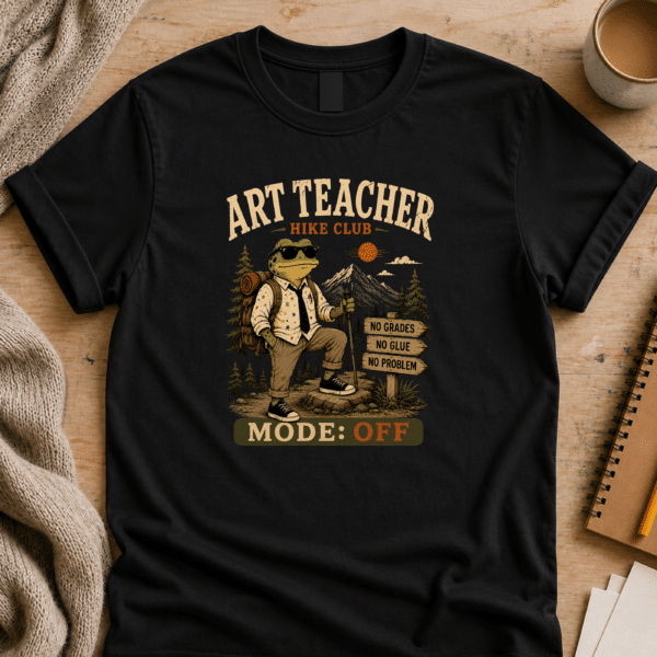 Teacher Hiking Shirt – Art Teacher Hike Club Funny Frog Tee - Image 2