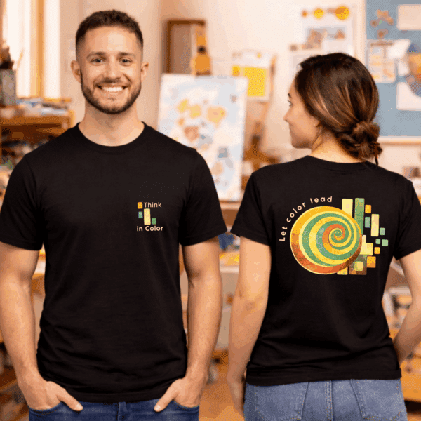 Colorful Artist Shirt – Think In Color Let Color Lead Inspirational Tee - Image 2
