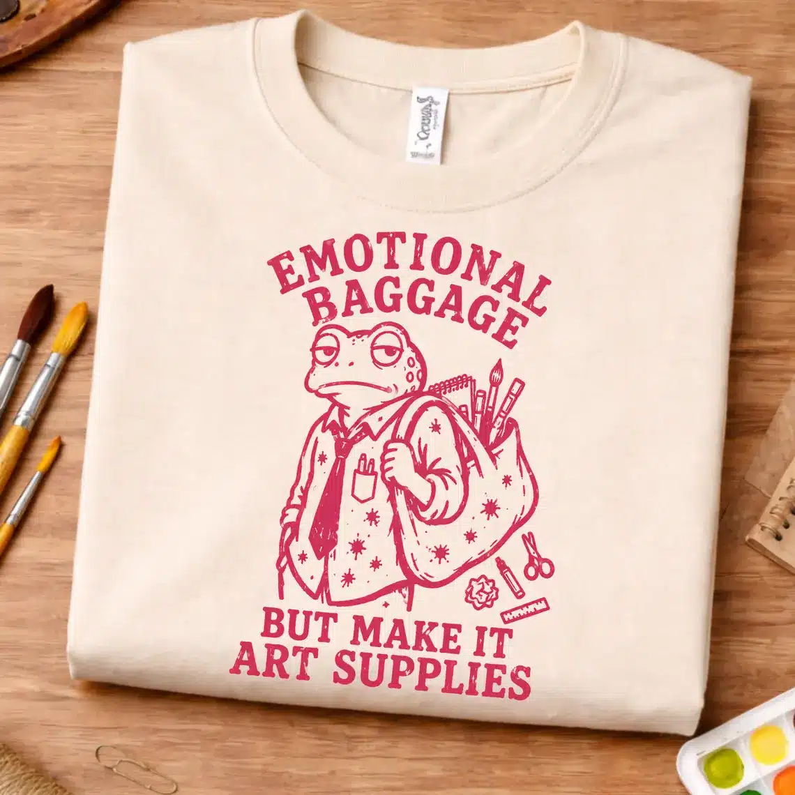 artist funny shirt emotional baggage art supplies