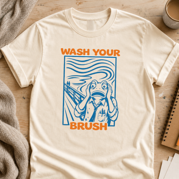 artist shirt brush cleaning joke