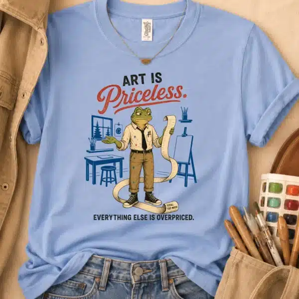 Artist Statement Shirt – Art Is Priceless Funny Art Teacher Tee - Image 3