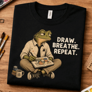 artist tee shirt draw breathe repeat design