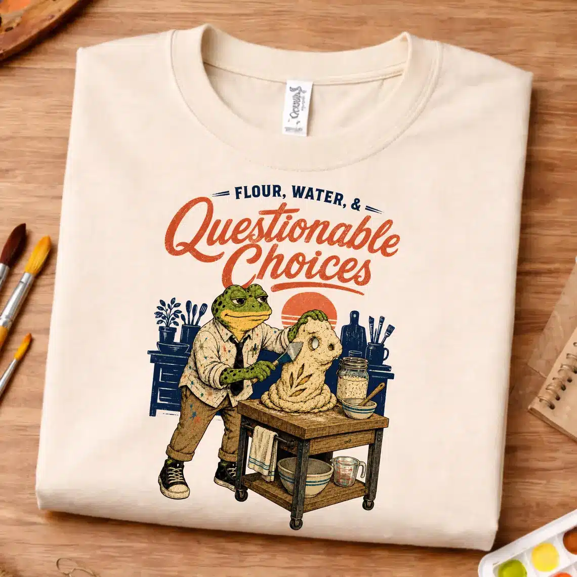 bread making shirt questionable choices frog