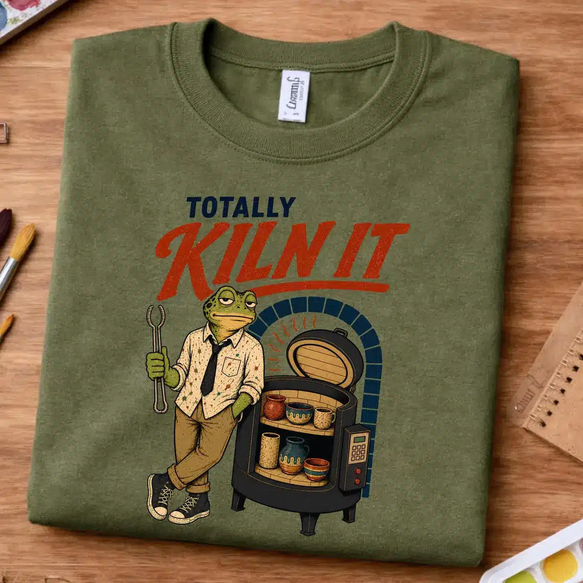 ceramic artist shirt totally kiln it frog