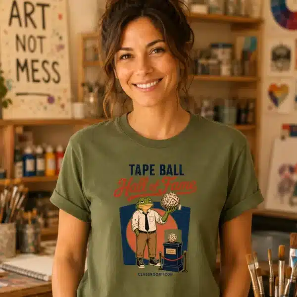 Classroom Legend Shirt – Tape Ball Hall of Fame Frog Funny Teacher Tee - Image 3