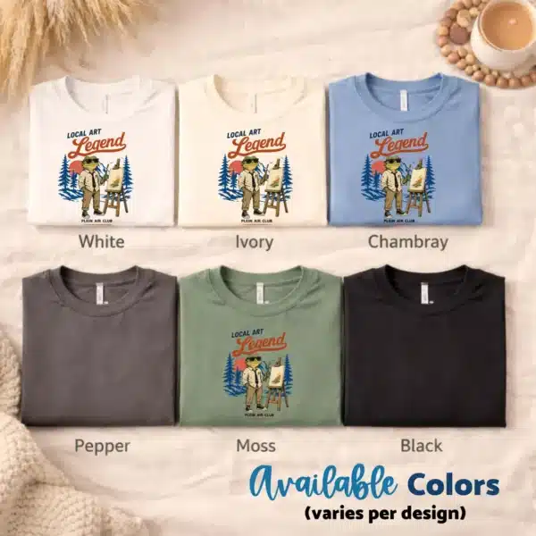 Plein Air Shirt – Local Art Legend Funny Frog Artist Tee - Image 4
