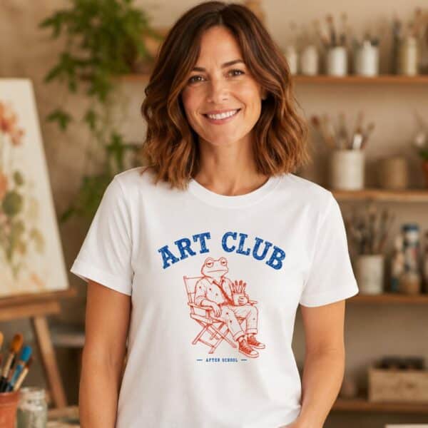 After School Art Club Shirt – Funny Frog Art Teacher Graphic Tee - Image 2