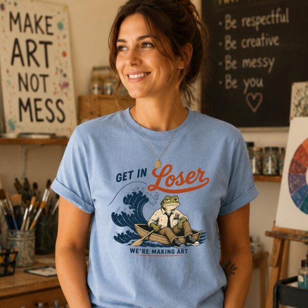 Art Club Shirt – Get In Loser We’re Making Art Funny Frog Tee - Image 2