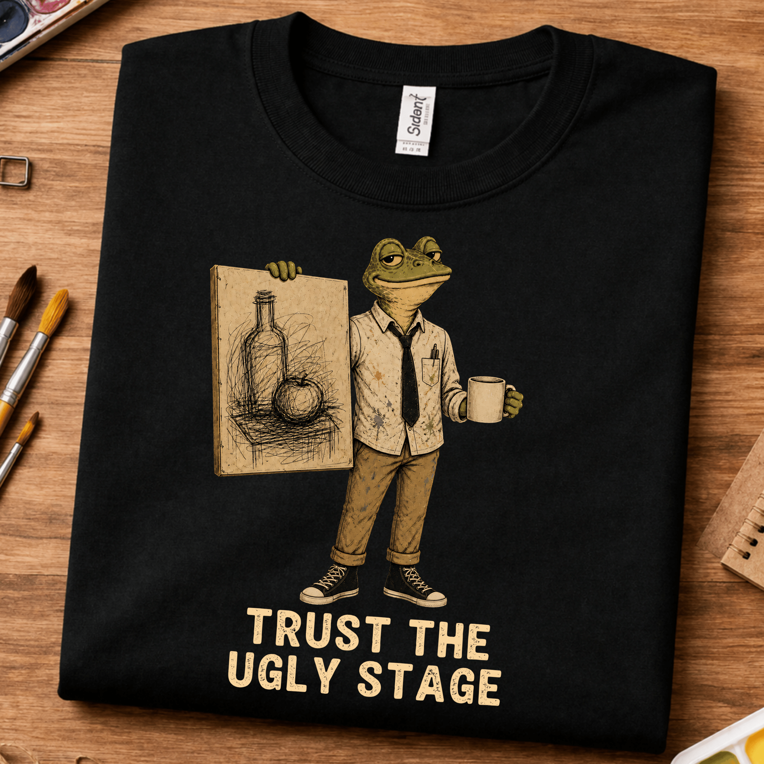 creative process shirt trust the ugly frog