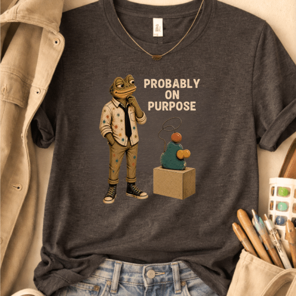 Abstract Art Shirt – Probably On Purpose Funny Frog Artist Tee - Image 3