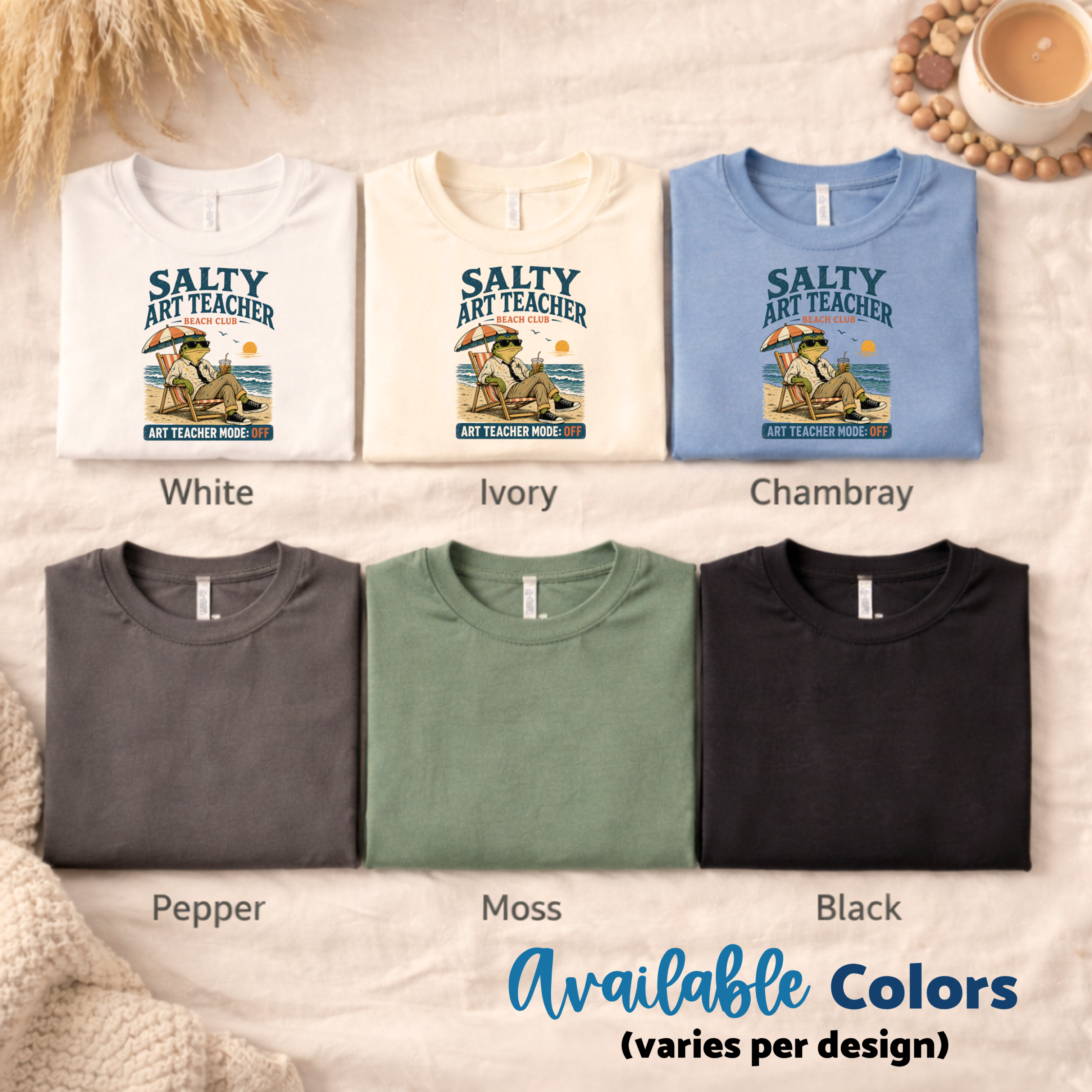 Teacher Beach Shirt – Salty Art Teacher Beach Club Summer Frog Funny Tee - Image 4