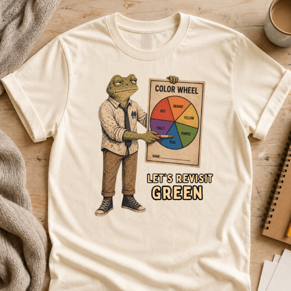 Art Teacher Shirt Funny – Let’s Revisit Green Frog Classroom Tee - Image 4