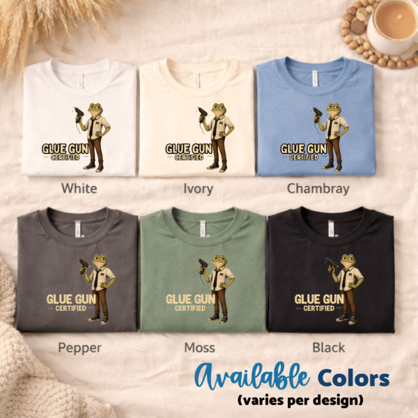 frog teacher shirt glue gun design