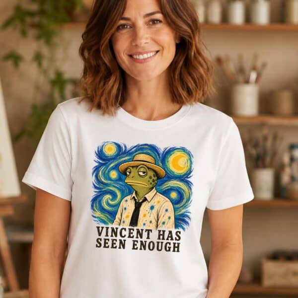 Van Gogh Frog Shirt – Vincent Has Seen Enough Funny Art Teacher Tee - Image 2