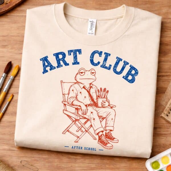 After School Art Club Shirt – Funny Frog Art Teacher Graphic Tee - Image 3