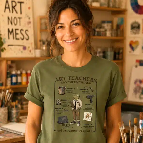 Teacher Burnout Shirt – Art Teachers Have Seen Things Funny Tee - Image 2