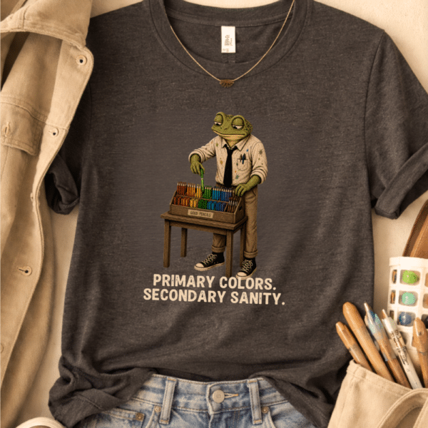 Color Theory TShirt – Primary Colors Secondary Sanity Art Teacher Funny Tee - Image 3
