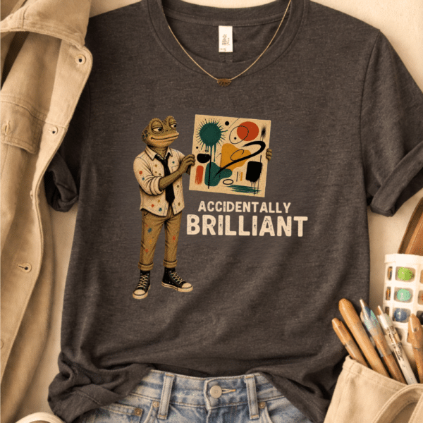 Artist Gift Shirt – Accidentally Brilliant Funny Art Teacher Tee - Image 3