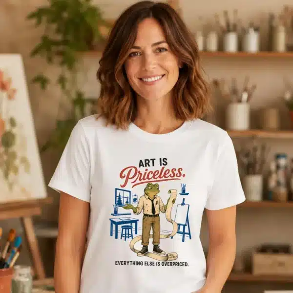 Artist Statement Shirt – Art Is Priceless Funny Art Teacher Tee - Image 2