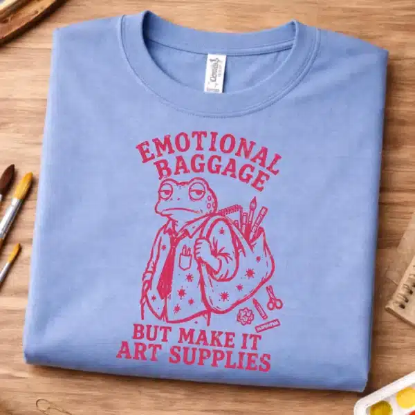 Artist Funny Shirt – Emotional Baggage But Make It Art Supplies Tee - Image 3