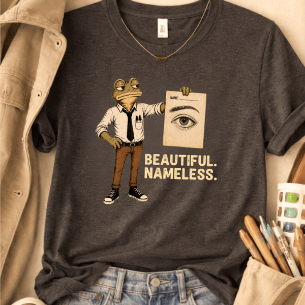 Student Artwork Shirt – Beautiful Nameless Funny Frog Teacher Tee - Image 3