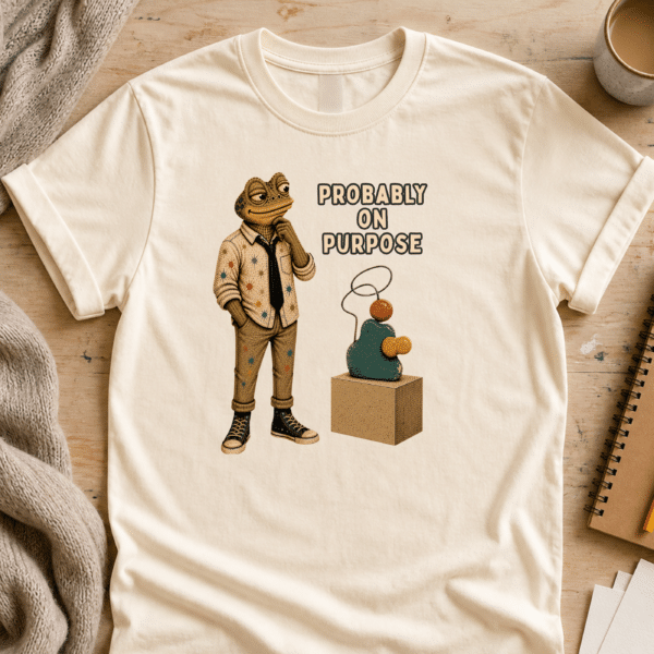 Abstract Art Shirt – Probably On Purpose Funny Frog Artist Tee - Image 2