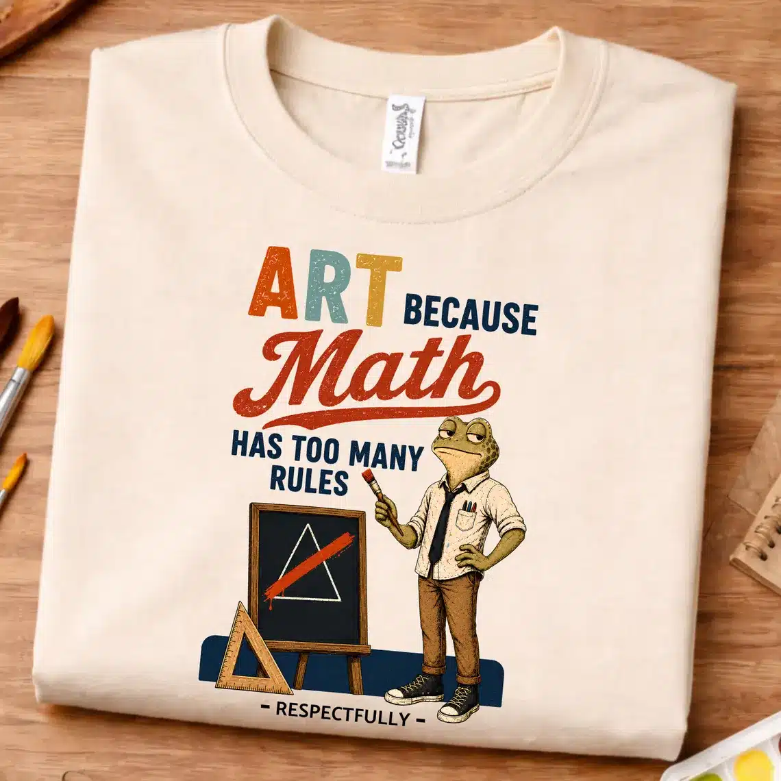 funny artist tee math has too many rules