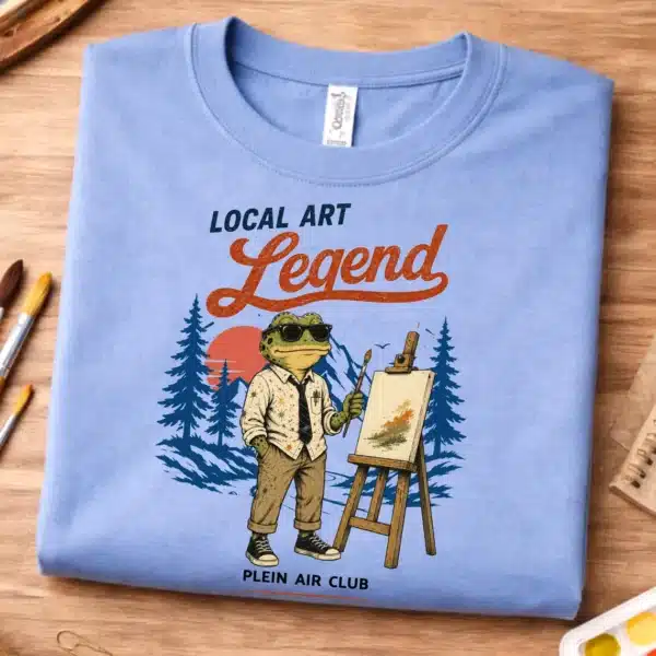 Plein Air Shirt – Local Art Legend Funny Frog Artist Tee - Image 3