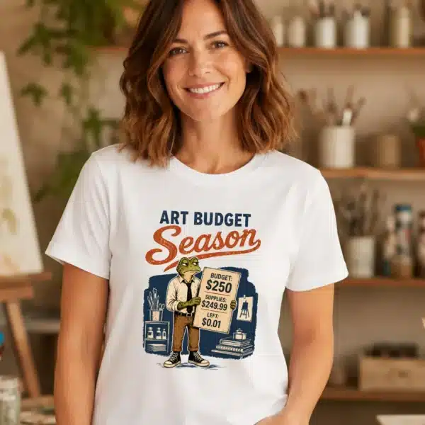 Teacher Budget Shirt – Art Budget Season Funny Frog Teacher Tee - Image 2
