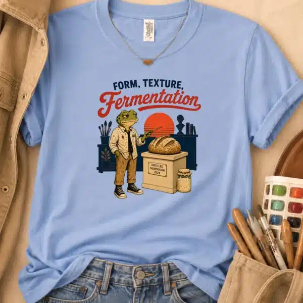 Funny Sourdough Shirt – Form Texture Fermentation Frog Artist Tee - Image 4
