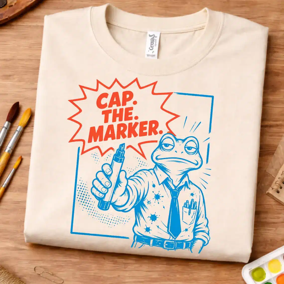 marker drawing shirt cap the marker frog