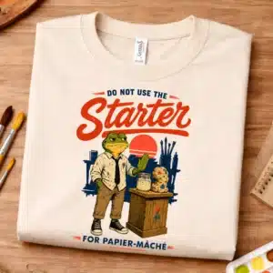 paper mache shirt starter frog design