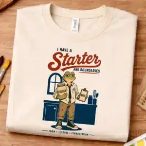 sourdough baker shirt starter boundaries frog