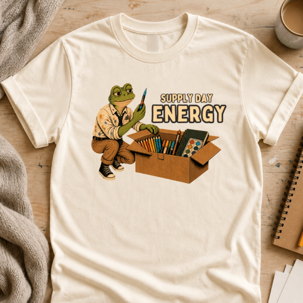 School Supplies Shirt – Supply Day Energy Funny Art Teacher Tee - Image 2