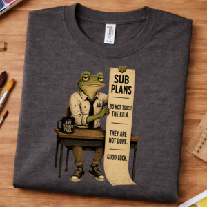 teacher work shirt funny frog list design