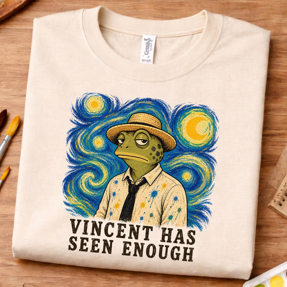 van gogh frog shirt vincent has seen enough