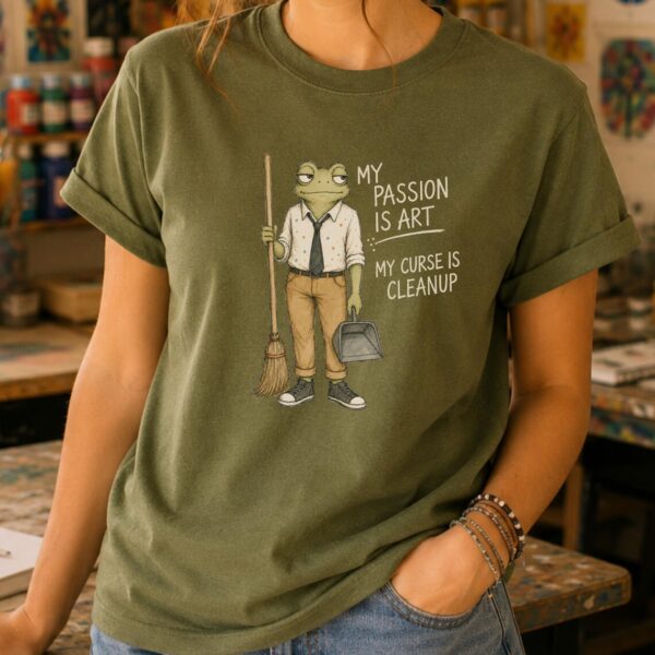 Art Room Shirt – My Passion Is Art My Curse Is Clean Up Funny Art Teacher Tee - Image 2