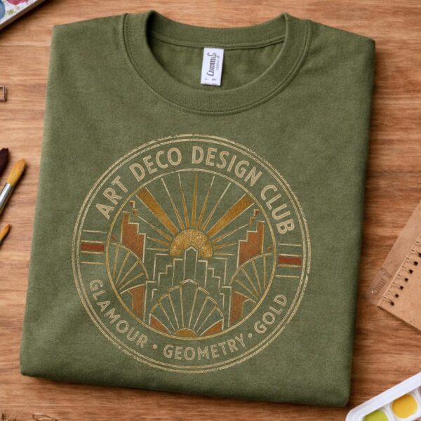 Art Deco Shirt – Vintage Art Deco Design Graphic Tee for Artists Inspiring - Image 2