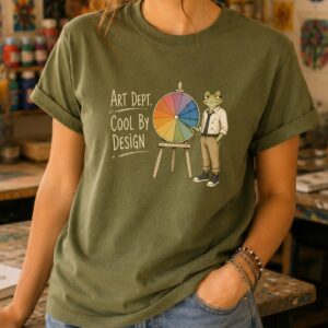 Art department shirt with Cool By Design Vincent Van Frog design