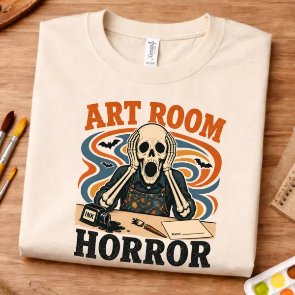 Halloween Art Teacher Shirt – Art Room Horror Funny Teacher Tee - Image 2