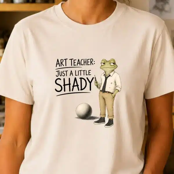 Shading Art Shirt – Just A Little Shady Funny Frog Art Teacher Tee - Image 2