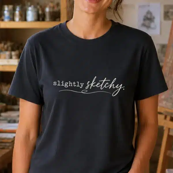 Sketch Artist Shirt – Slightly Sketchy Funny Art Teacher Tee - Image 2