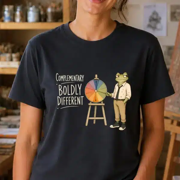 Complementary Colors Shirt – Boldly Different Frog Art Tee Funny - Image 2