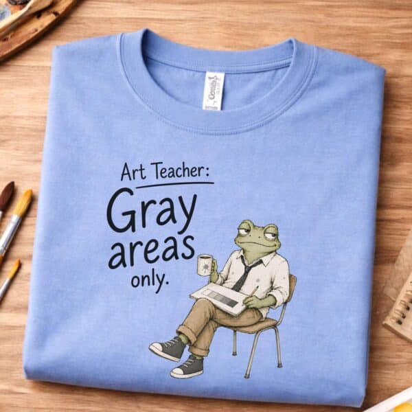 Value Scale Shirt – Gray Areas Only Funny Frog Art Tee - Image 3