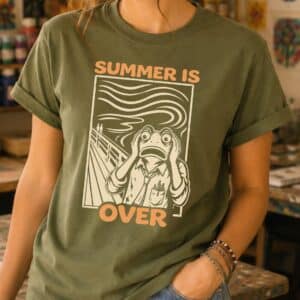 Back to school art teacher shirt featuring Summer Is Over design