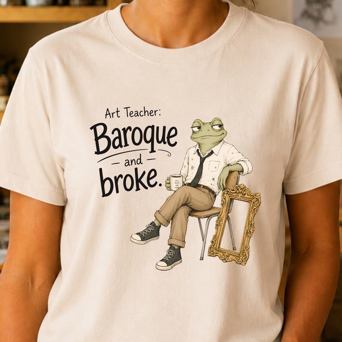 Baroque art shirt featuring Baroque and Broke Vincent Van Frog design