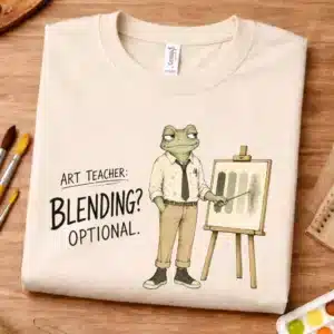 Color pencil shirt featuring Blending Optional Vincent Van Frog design