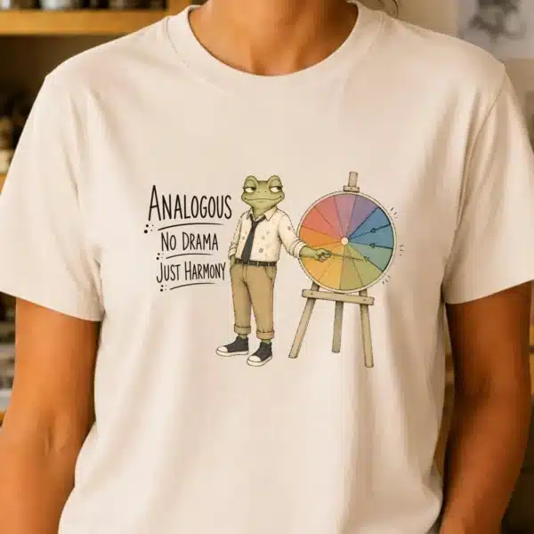Analogous Colors Shirt – No Drama Just Harmony Frog Art Tee Funny - Image 3