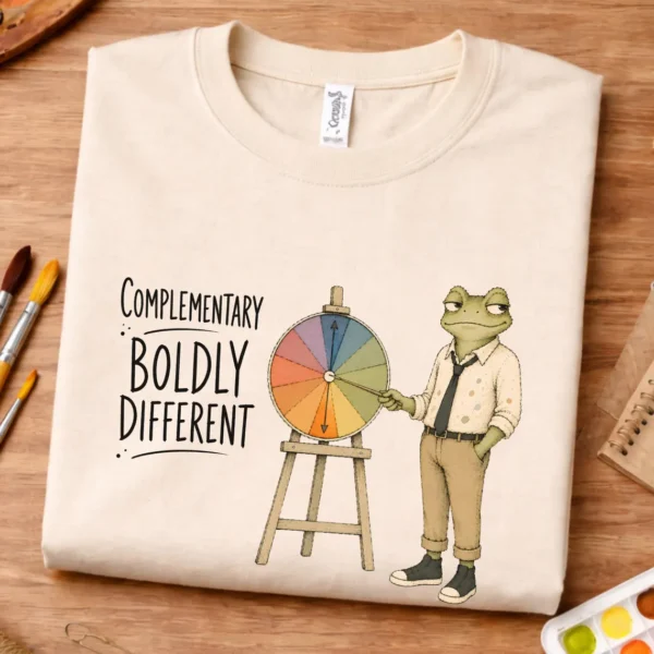 Complementary Colors Shirt – Boldly Different Frog Art Tee Funny - Image 3