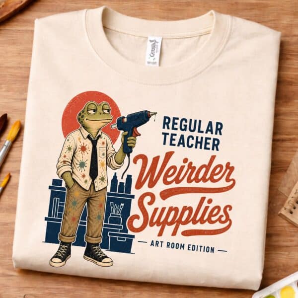 Art Supply Shirt – Regular Teacher Weirder Supplies Funny Tee - Image 2